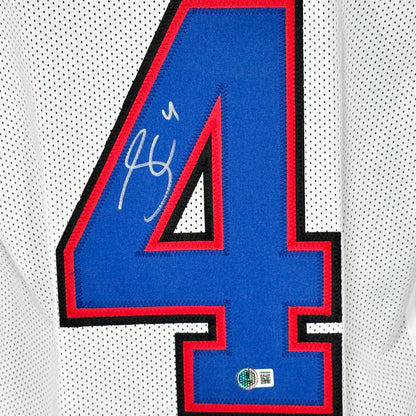 James Cook Signed Buffalo White Football Jersey (Beckett)