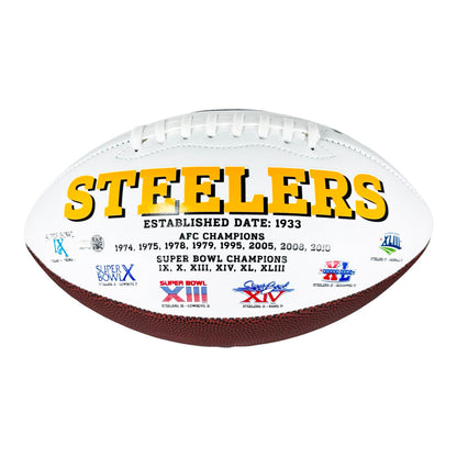 Dermontti Dawson Signed HOF 12 Inscription Pittsburgh Steelers Official NFL Team Logo Football (JSA)