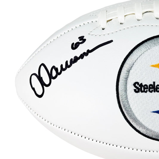 Dermontti Dawson Signed HOF 12 Inscription Pittsburgh Steelers Official NFL Team Logo Football (JSA)