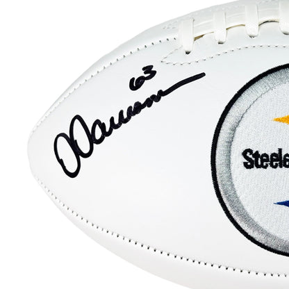 Dermontti Dawson Signed HOF 12 Inscription Pittsburgh Steelers Official NFL Team Logo Football (JSA)