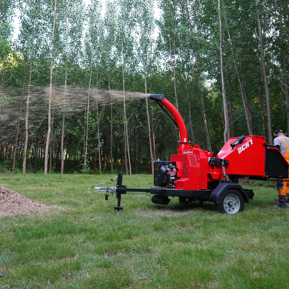 25hp 750cc Twin Cylinder ZONSEN Petrol Engine 7" Hydraulic Feeding Commerical Wood Chipper,  DCH7