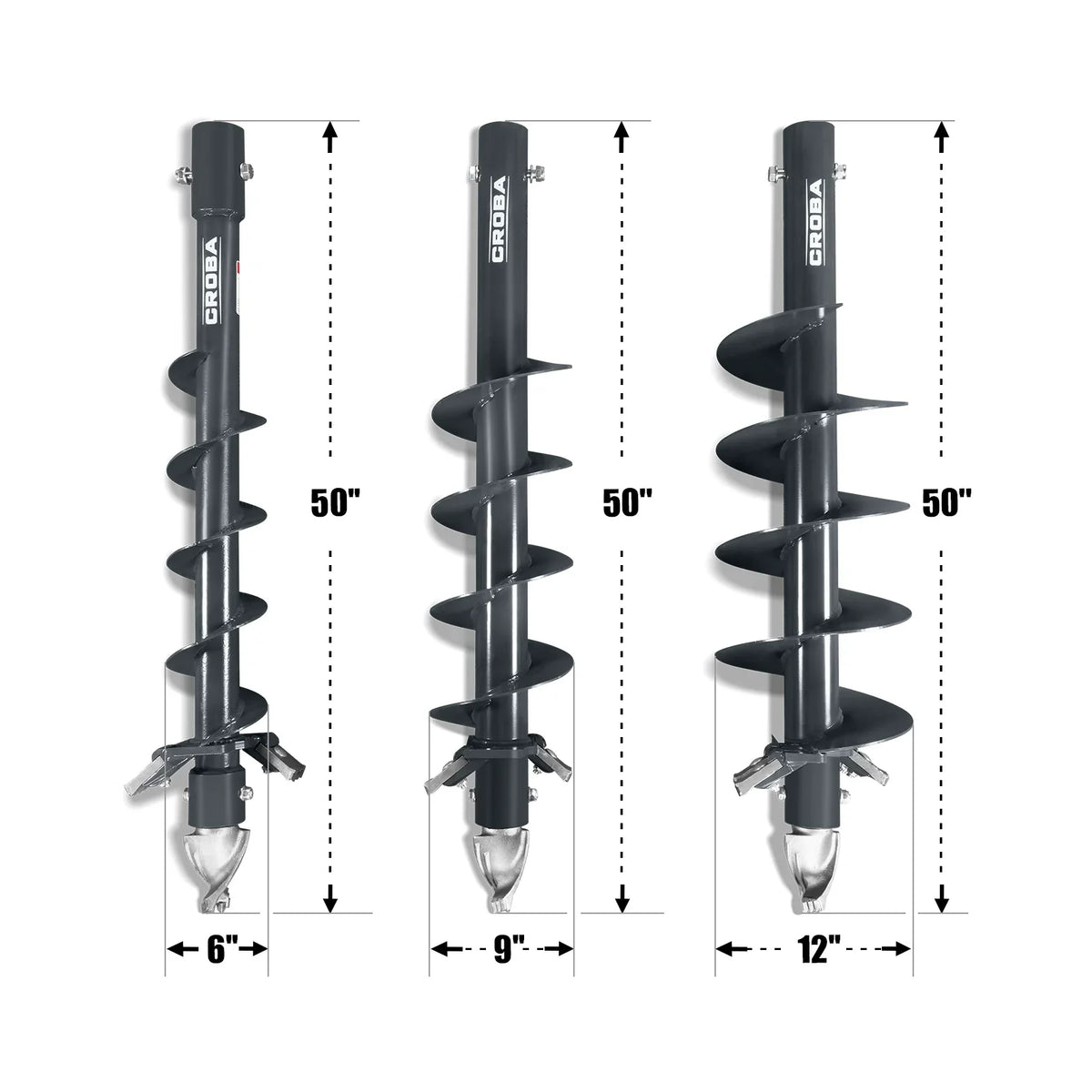 Mini Skid Steer Drive Auger with 6" ,  9" ,  12" Dia. Auger Bits
