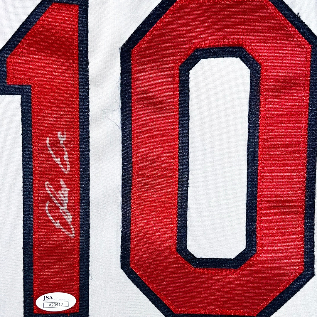Edwin Encarnacion Signed Cleveland White Baseball Jersey (JSA)