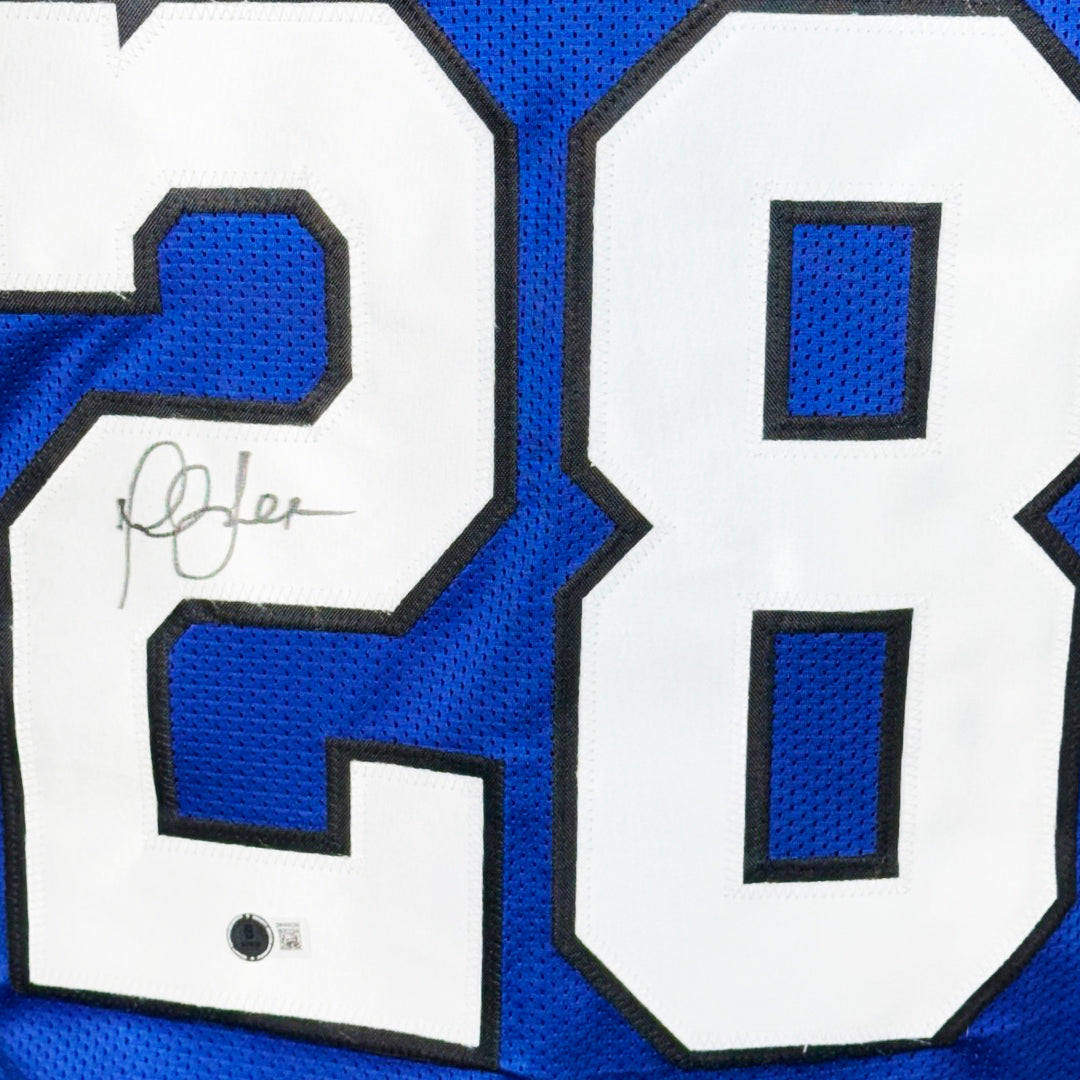 Marshall Faulk Signed Indianapolis Blue Football Jersey (Beckett)