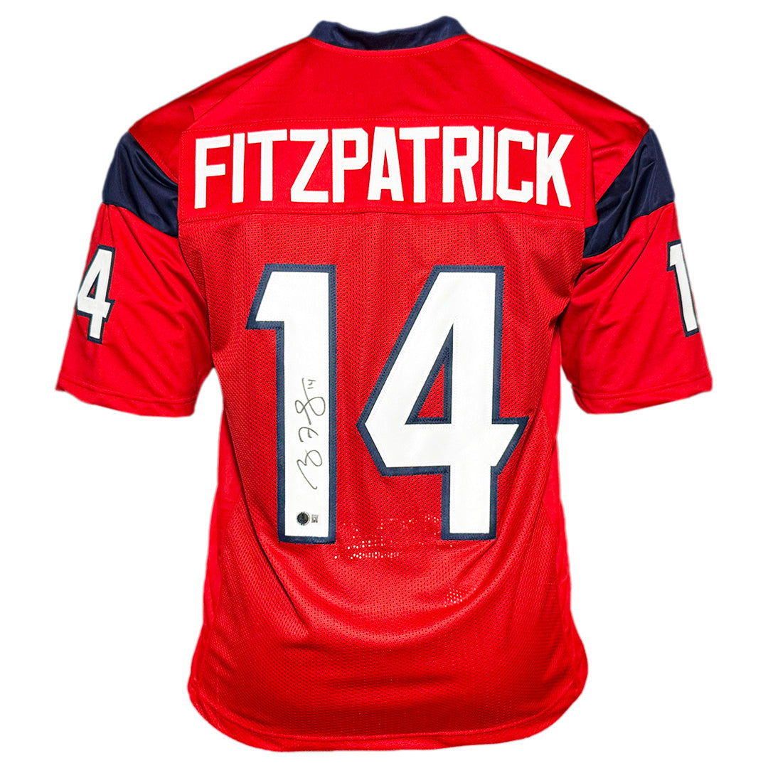 Ryan Fitzpatrick Signed Houston Red Football Jersey (Beckett)