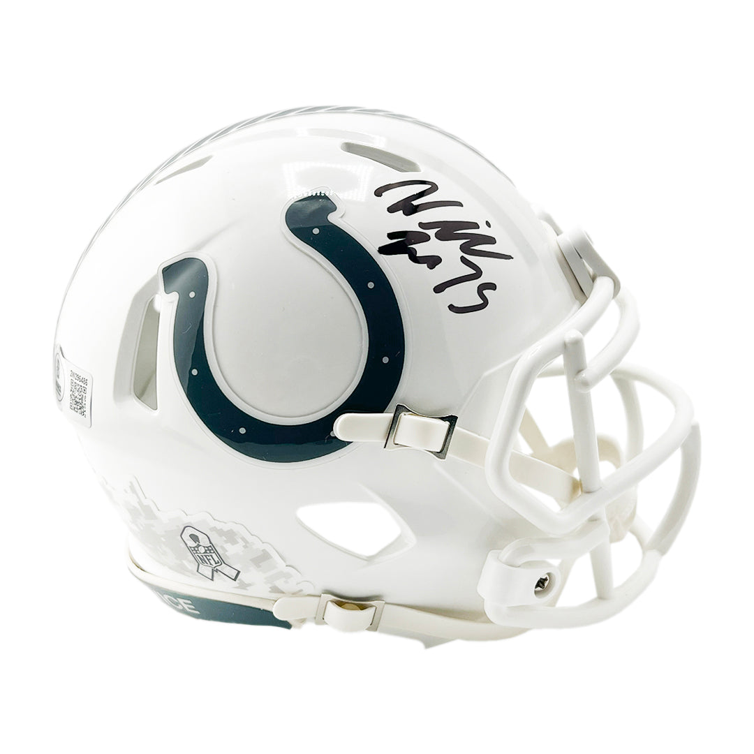 Will Fries Signed Indianapolis Colts Salute to Service 2024 Mini Football Helmet (Beckett)