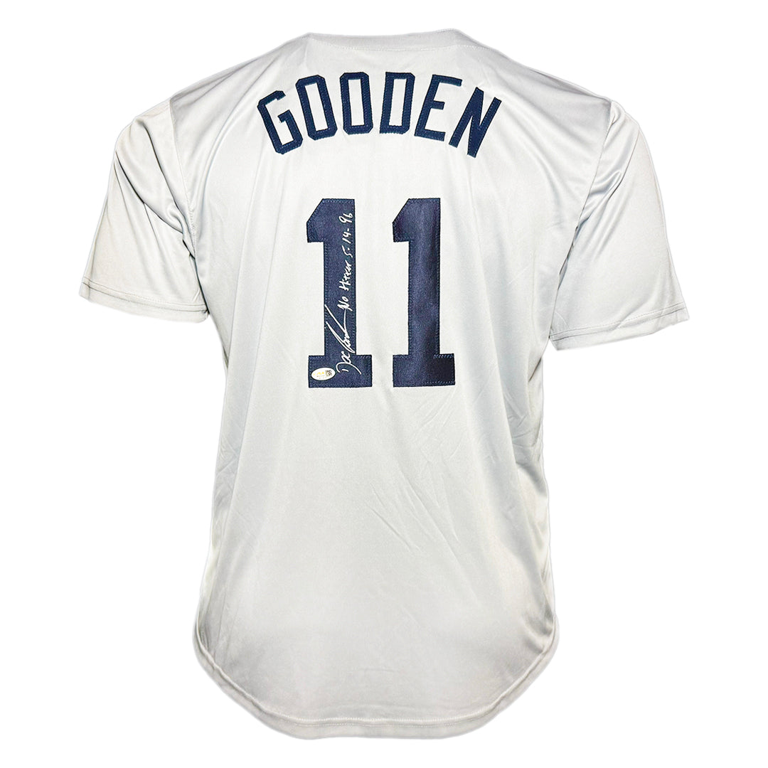 Dwight Gooden Signed No Hitter 5-14-96 Inscription New York Grey Baseball Jersey (JSA)