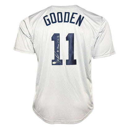 Dwight Gooden Signed No Hitter 5-14-96 Inscription New York Grey Baseball Jersey (JSA)