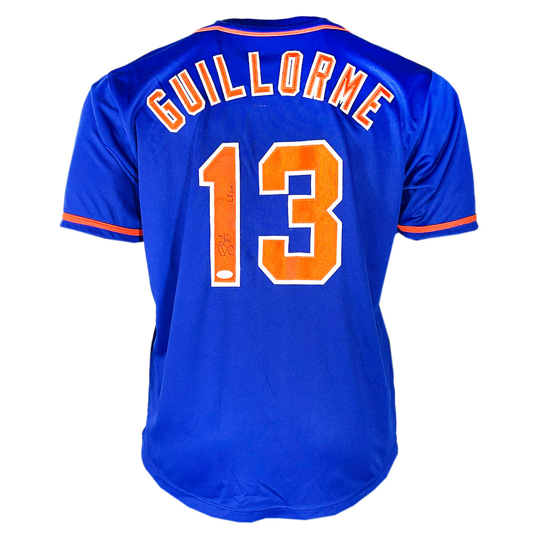 Luis Guillorme Signed LFGM Inscription New York Blue Baseball Jersey (JSA)