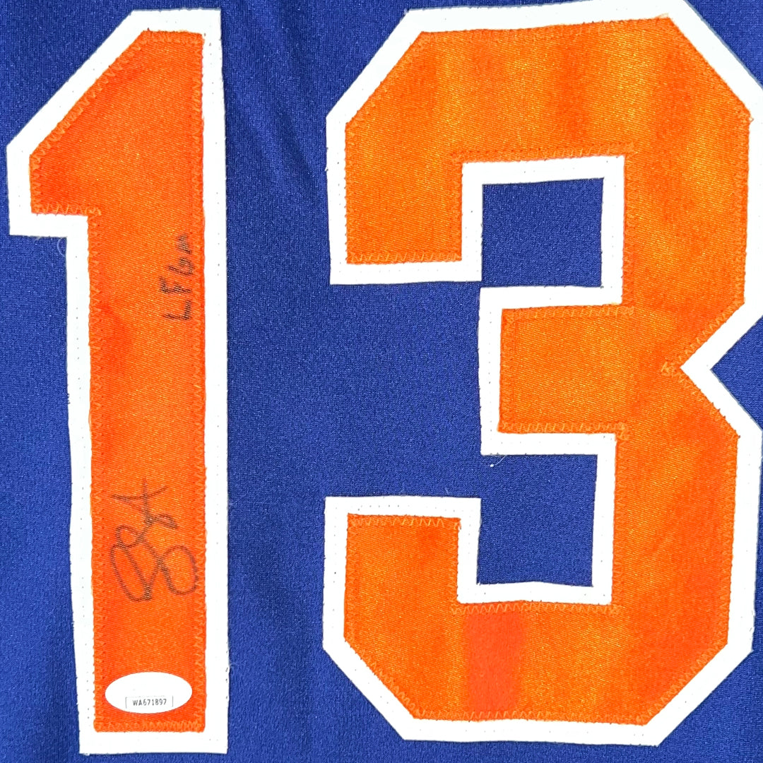Luis Guillorme Signed LFGM Inscription New York Blue Baseball Jersey (JSA)