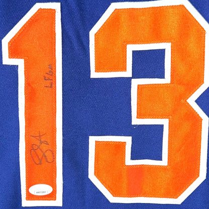 Luis Guillorme Signed LFGM Inscription New York Blue Baseball Jersey (JSA)
