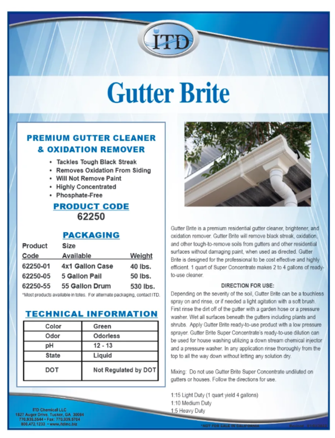 Gutter Brite – Gutter Cleaner & Oxidation Remover  1 Gallon