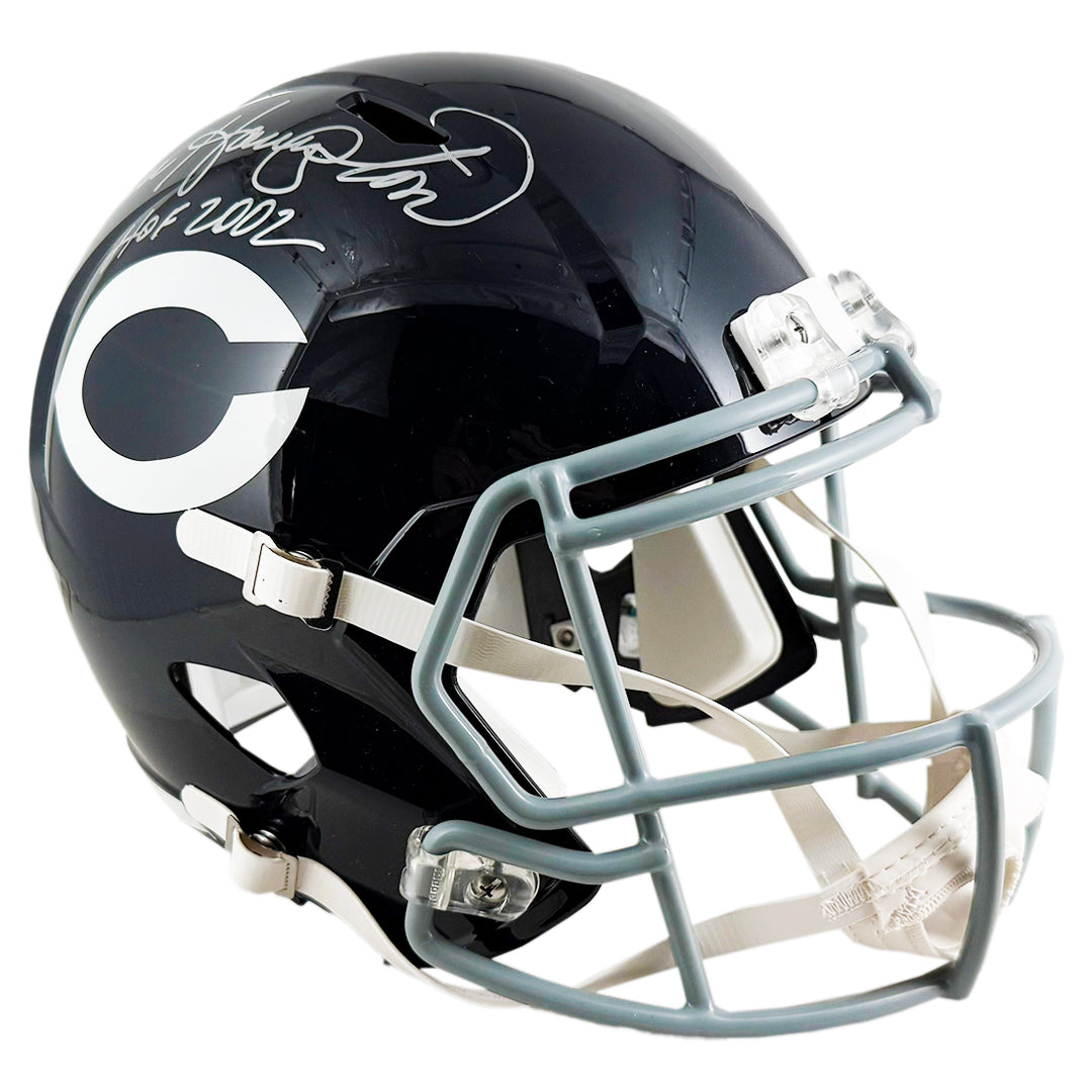 Dan Hampton Signed HOF 2002 Inscription Chicago Bears 60's Classic Speed Full-Size Replica Football Helmet (JSA)