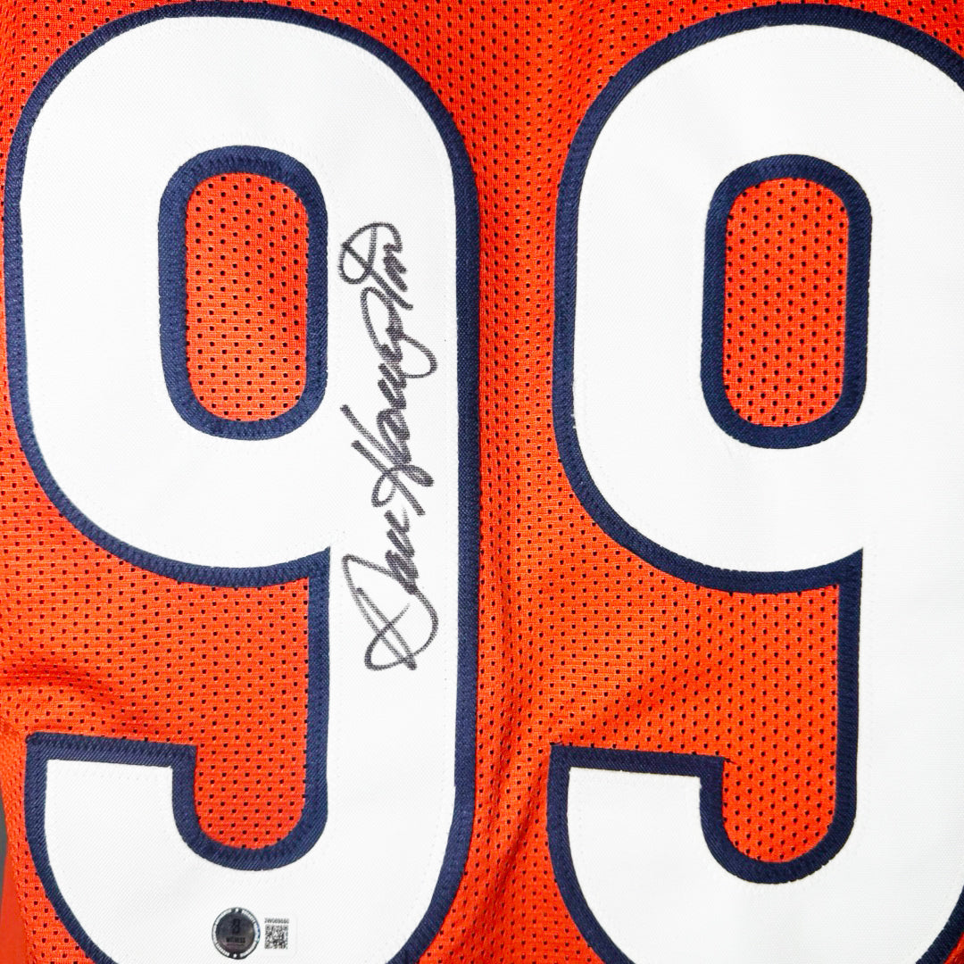 Dan Hampton Signed Chicago Orange Football Jersey (Beckett)