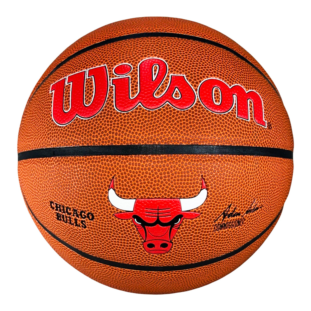 Ron Harper Signed Chicago Bulls Wilson NBA Team Logo Basketball (JSA)