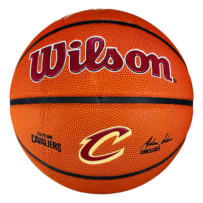 Ron Harper Signed Cleveland Cavaliers Wilson NBA Team Logo Basketball (JSA)