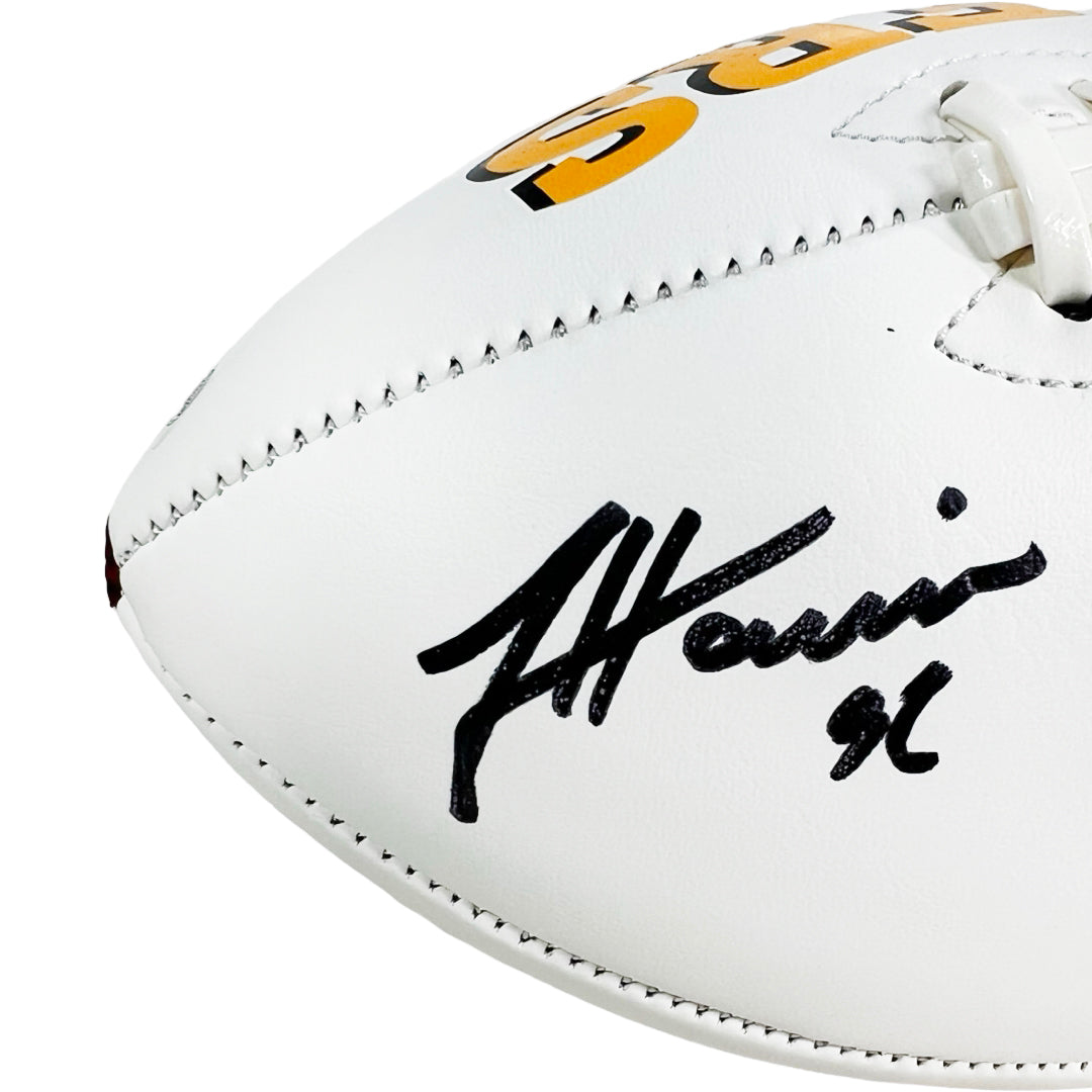 James Harrison Signed Pittsburgh Steelers Official NFL Team Logo Football (JSA)