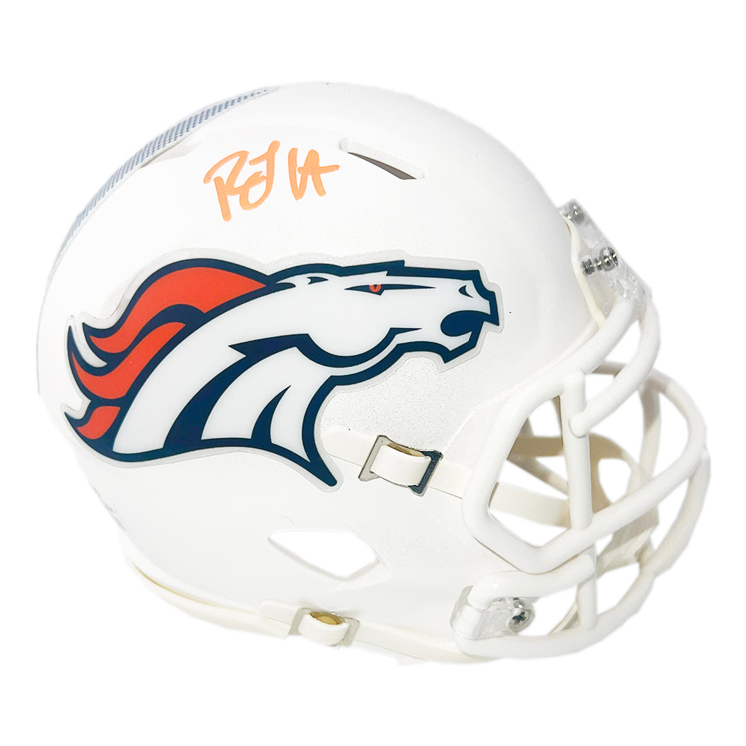 RJ Harvey Signed Denver Broncos Alt 2024 Speed Mini Football Helmet (JSA)