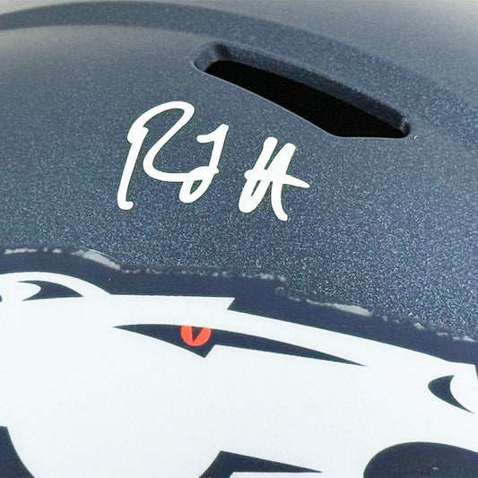 RJ Harvey Signed Denver Broncos Speed Full-Size Replica Football Helmet (JSA)