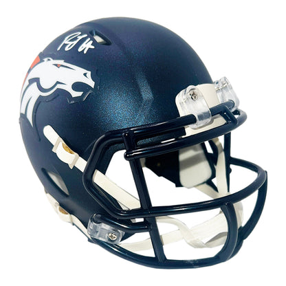 RJ Harvey Signed Denver Broncos Speed Mini Football Helmet (JSA)