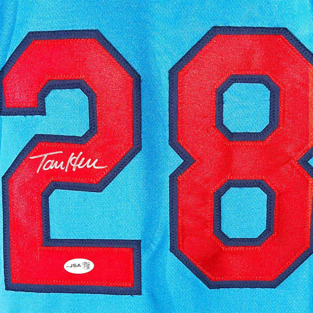 Tommy Herr Signed St. Louis Light Blue Baseball Jersey (JSA)