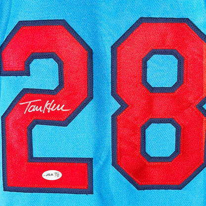 Tommy Herr Signed St. Louis Light Blue Baseball Jersey (JSA)