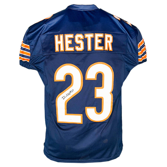 Devin Hester Signed Chicago Navy Game Style Football Jersey (Beckett)
