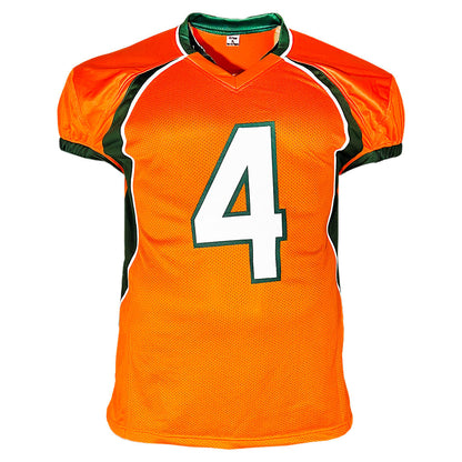 Devin Hester Signed Miami College Orange Game Style Football Jersey (Beckett)