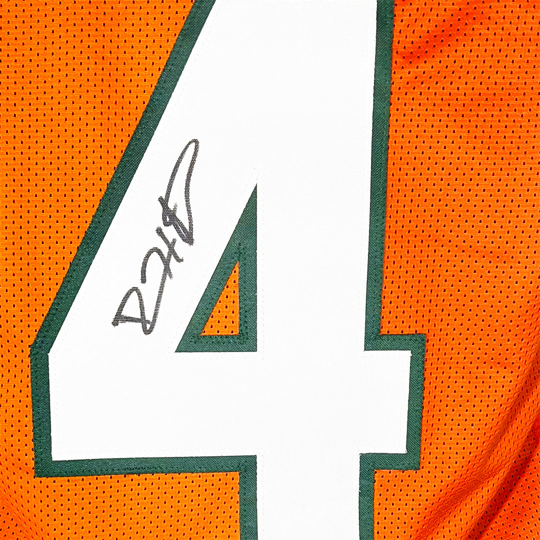 Devin Hester Signed Miami College Orange Game Style Football Jersey (Beckett)