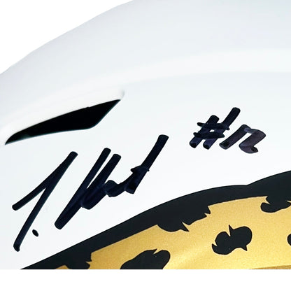 Travis Hunter Signed Jacksonville Jaguars Alt 2024 Speed Full-Size Replica Football Helmet (Beckett)