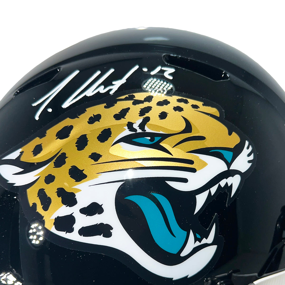 Travis Hunter Signed Jacksonville Jaguars Speed Full-Size Replica Football Helmet (Beckett)