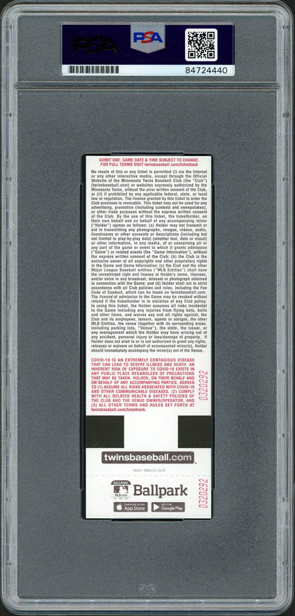 Julio Rodriguez Autographed MLB Debut Ticket 4/8/22 Seattle Mariners Stadium Picture In Blue PSA/DNA Stock #209769