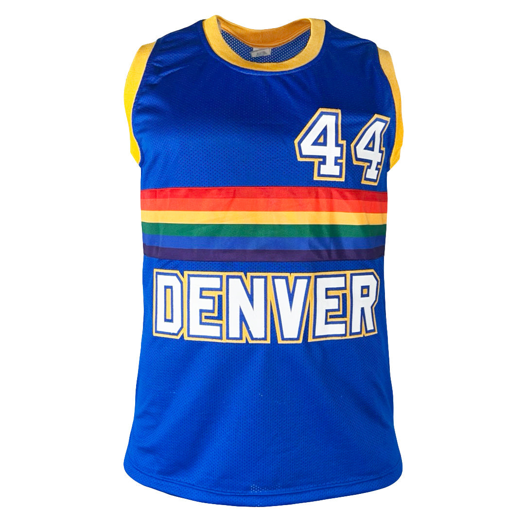 Dan Issel Signed Denver Blue Basketball Jersey (JSA)