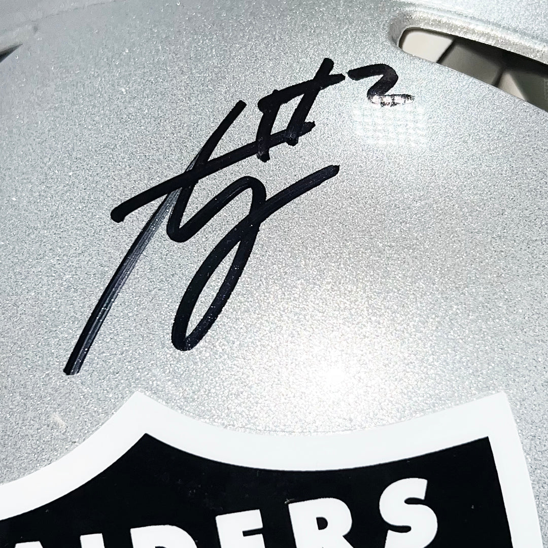 Ashton Jeanty Signed Las Vegas Raiders Speed Full-Size Replica Football Helmet (Beckett)