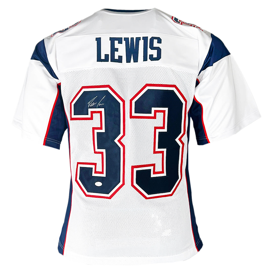 Dion Lewis Signed New England White Football Jersey (JSA)