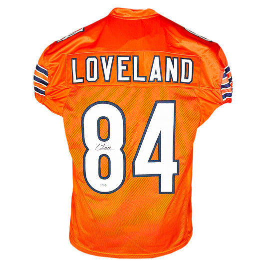 Colston Loveland Signed Chicago Orange Game Style Football Jersey (JSA)