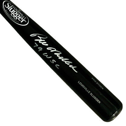 Bill Madlock Signed 79 WSC Inscription Louisville Slugger Official MLB Black Baseball Bat (JSA)