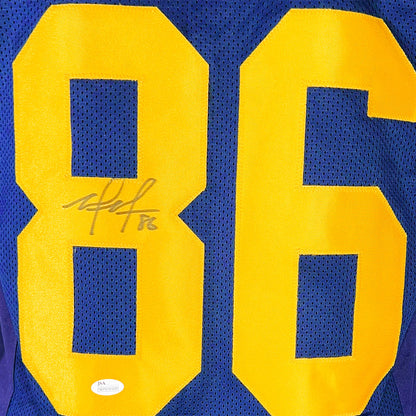 Mario Manningham Signed Michigan Navy College Football Jersey (JSA)