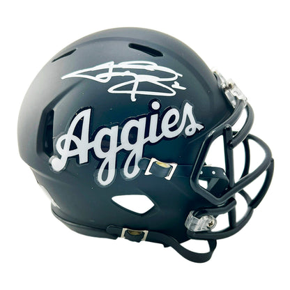 Johnny Manziel Signed Texas A&M Aggies Script Speed Mini Football Helmet (Beckett)