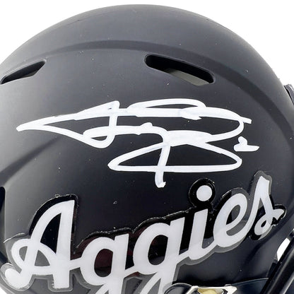 Johnny Manziel Signed Texas A&M Aggies Script Speed Mini Football Helmet (Beckett)