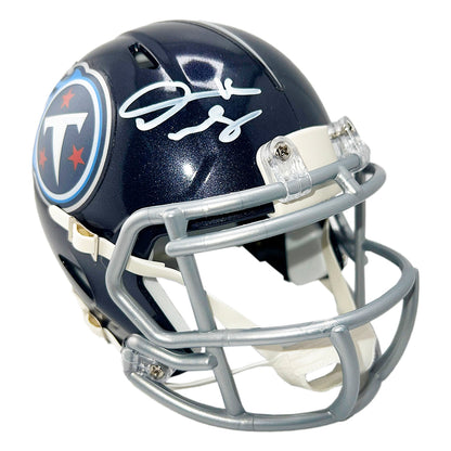 Derrick Mason Signed Tennessee Titans Speed Mini Football Helmet (JSA)