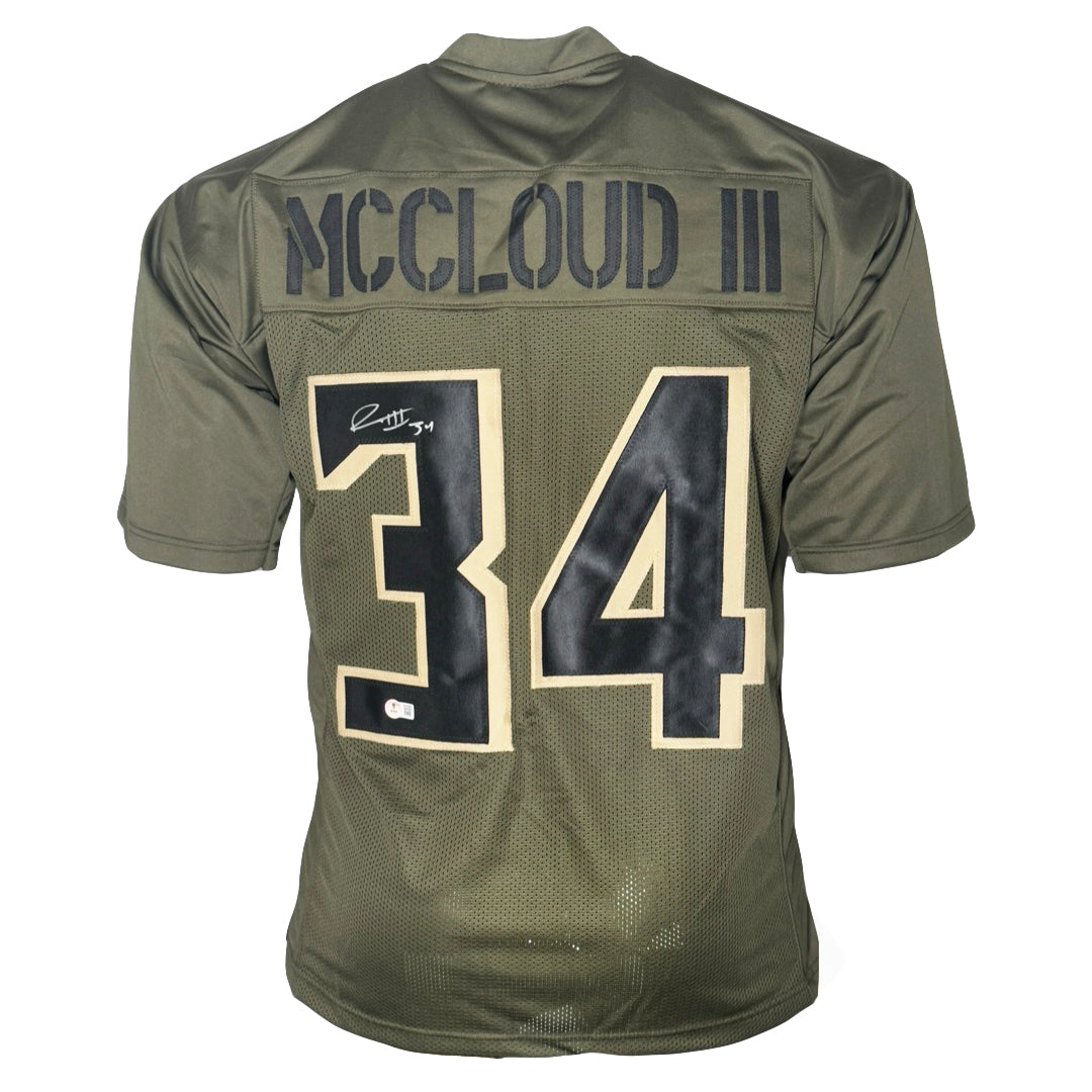 Ray-Ray McCloud Signed Salute to Service Football Jersey (Beckett)