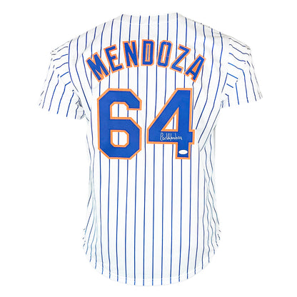 Carlos Mendoza Signed New York Pinstripe Baseball Jersey (JSA)