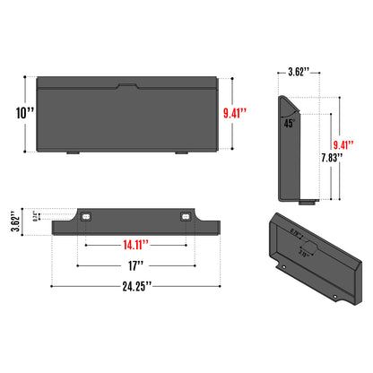 40'' Working Width Mini Skid Steer Box Broom Sweeper