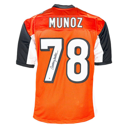 Anthony Munoz Signed Cincinnati Orange Football Jersey (Beckett)