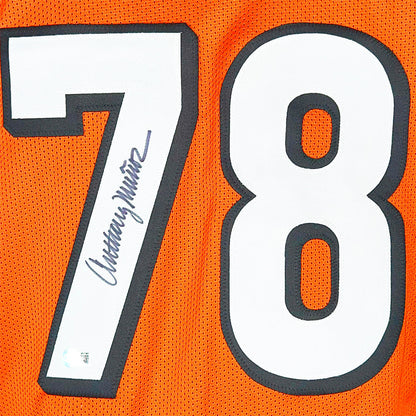 Anthony Munoz Signed Cincinnati Orange Football Jersey (Beckett)