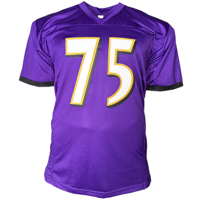 Jonathan Ogden Signed Baltimore Purple Football Jersey (Beckett)