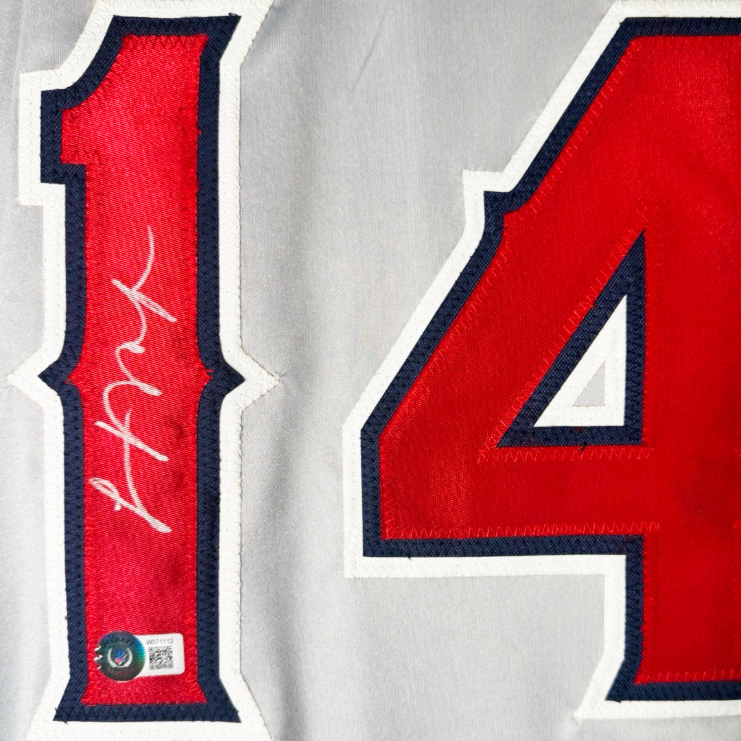 Logan O'Hoppe Signed Los Angeles Grey Baseball Jersey (Beckett)