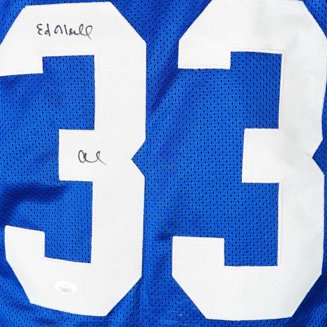 Ed O'Neill "Al Bundy" Signed Al Inscription Polk High Blue Football Jersey (JSA)