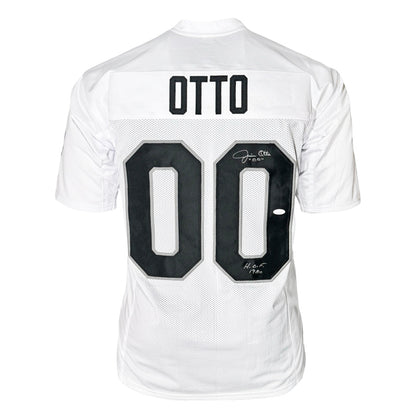 Jim Otto Signed HOF 1980 Inscription Oakland White Football Jersey (JSA)